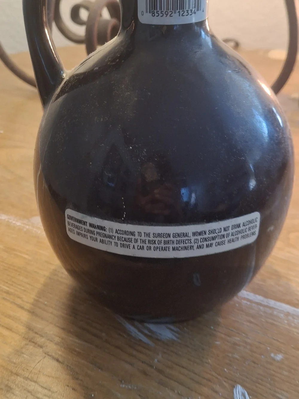 Vintage Reposado Tequila Ceramic Decanter - Black